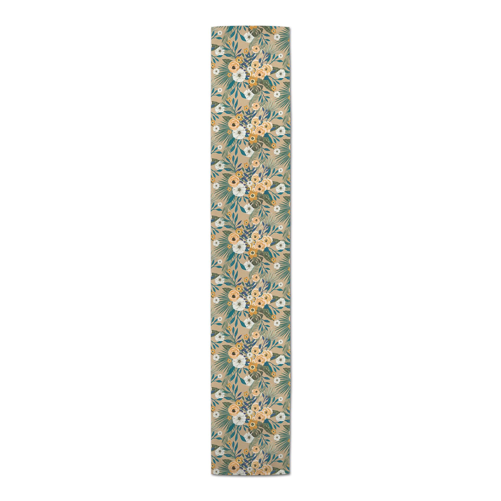 90" Tropical Floral Cotton Twill Runner